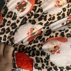 Santa Claus Leopard Print Fabric